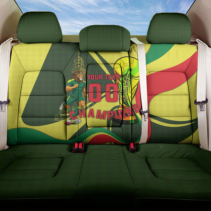 Personalized Senegal Champions World Football 2026 Back Car Seat Cover Lions Of Teranga - Great Mosque Of Touba Pattern