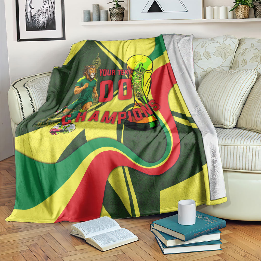 Personalized Senegal Champions World Football 2026 Blanket Lions Of Teranga - Great Mosque Of Touba Pattern