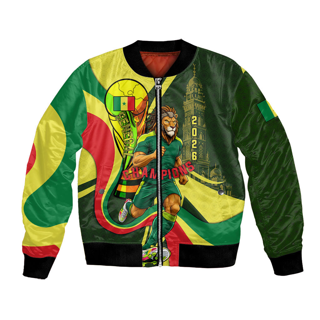 Personalized Senegal Champions World Football 2026 Bomber Jacket Lions Of Teranga - Great Mosque Of Touba Pattern