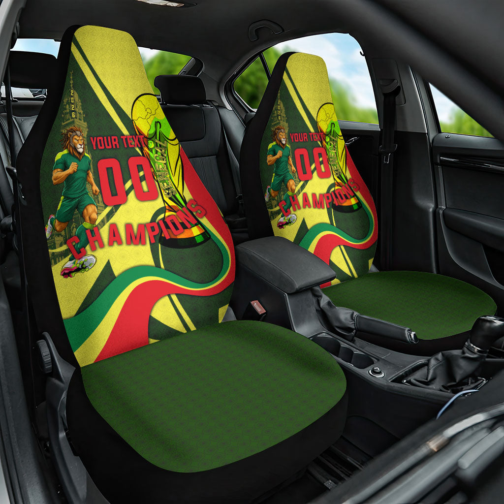 Personalized Senegal Champions World Football 2026 Car Seat Cover Lions Of Teranga - Great Mosque Of Touba Pattern
