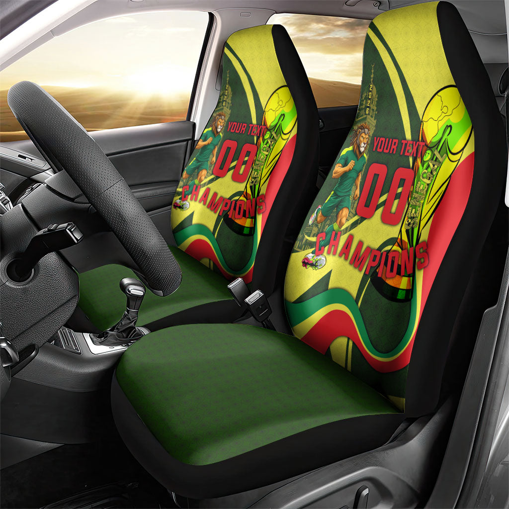Personalized Senegal Champions World Football 2026 Car Seat Cover Lions Of Teranga - Great Mosque Of Touba Pattern