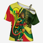 Personalized Senegal Champions World Football 2026 Cross Shoulder Shirt Lions Of Teranga - Great Mosque Of Touba Pattern