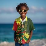 Personalized Senegal Champions World Football 2026 Kid Hawaiian Shirt Lions Of Teranga - Great Mosque Of Touba Pattern