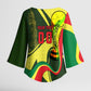 Personalized Senegal Champions World Football 2026 Kimono Sleeve Blouse Lions Of Teranga - Great Mosque Of Touba Pattern