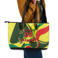 Personalized Senegal Champions World Football 2026 Leather Tote Bag Lions Of Teranga - Great Mosque Of Touba Pattern