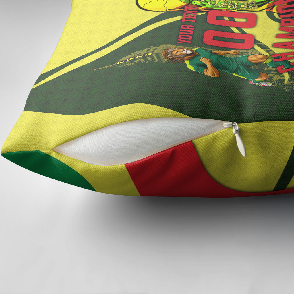 Personalized Senegal Champions World Football 2026 Pillow Cover Lions Of Teranga - Great Mosque Of Touba Pattern