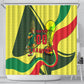 Personalized Senegal Champions World Football 2026 Shower Curtain Lions Of Teranga - Great Mosque Of Touba Pattern