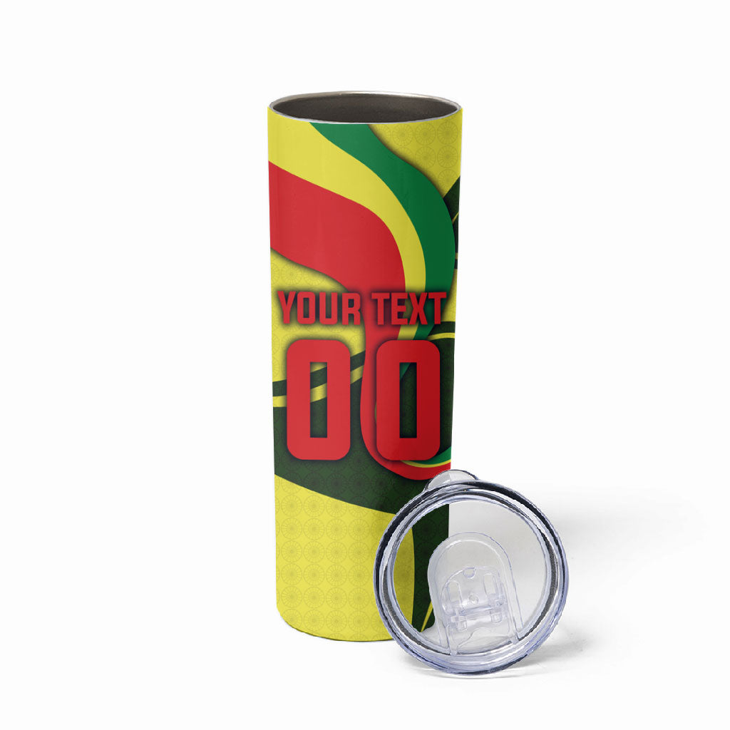 Personalized Senegal Champions World Football 2026 Skinny Tumbler Lions Of Teranga - Great Mosque Of Touba Pattern
