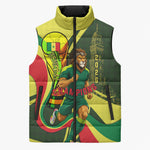 Personalized Senegal Champions World Football 2026 Sleeveless Puffer Jacket Lions Of Teranga - Great Mosque Of Touba Pattern