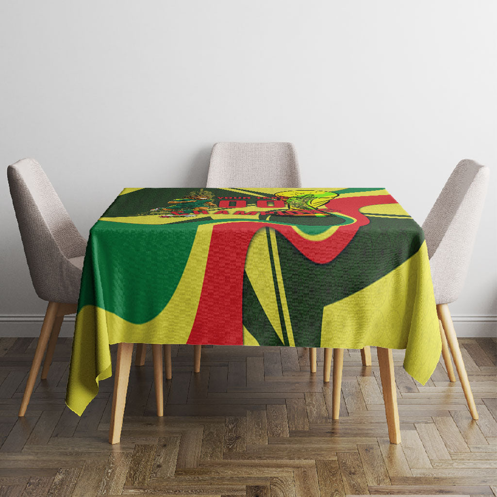 Personalized Senegal Champions World Football 2026 Tablecloth Lions Of Teranga - Great Mosque Of Touba Pattern