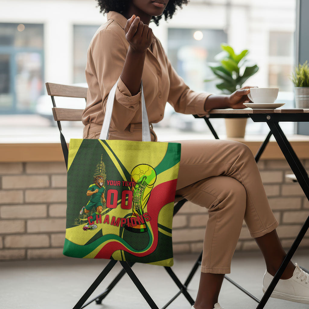Personalized Senegal Champions World Football 2026 Tote Bag Lions Of Teranga - Great Mosque Of Touba Pattern