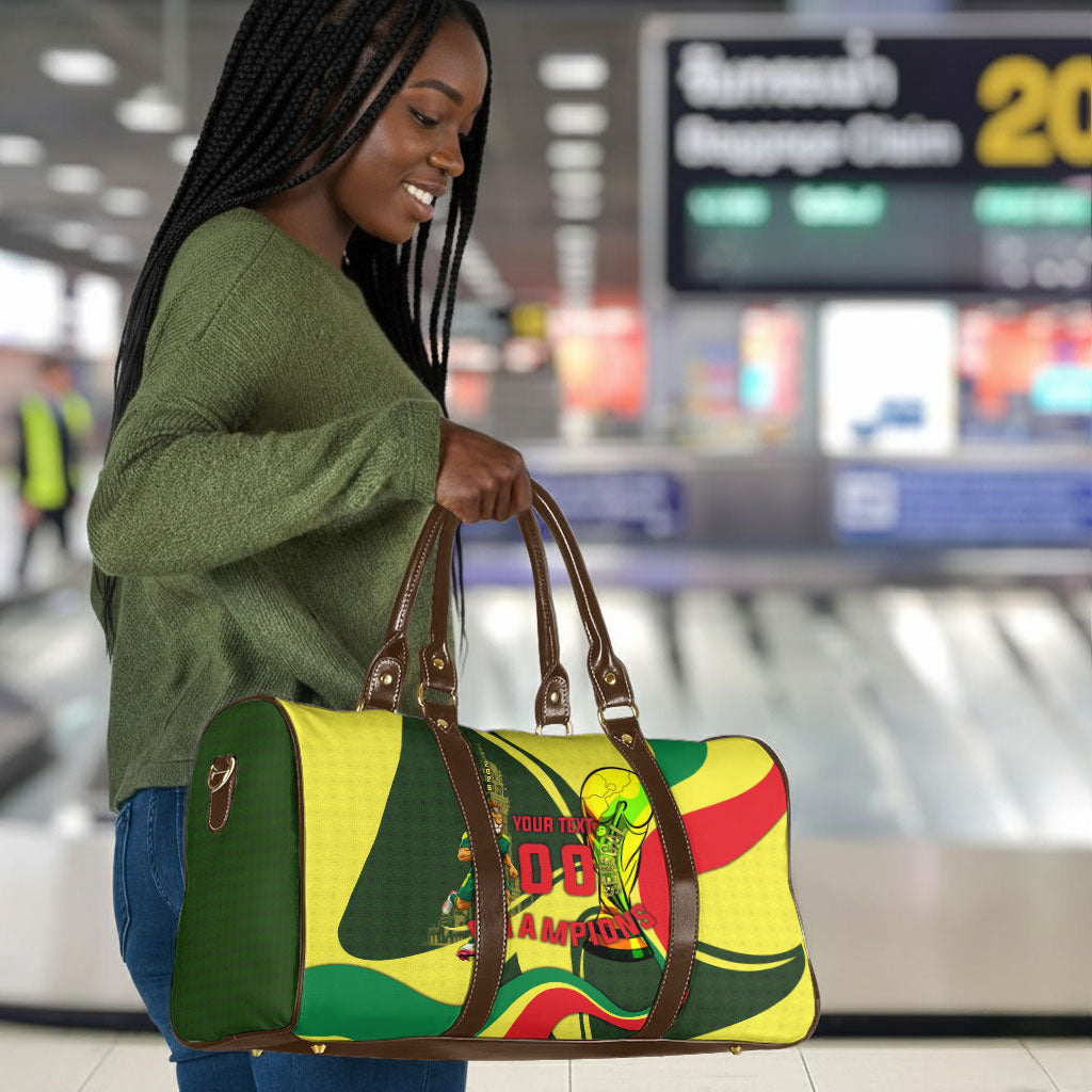 Personalized Senegal Champions World Football 2026 Travel Bag Lions Of Teranga - Great Mosque Of Touba Pattern