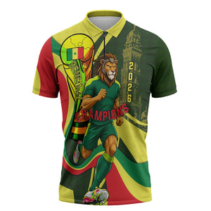 Personalized Senegal Champions World Football 2026 Zipper Polo Shirt Lions Of Teranga - Great Mosque Of Touba Pattern