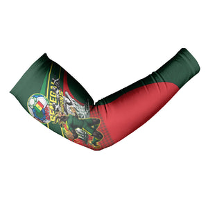 Custom Senegal Champions Football 2026 Arm Sleeves Teranga Lions G.O.A.T Mascot - African Renaissance Monument