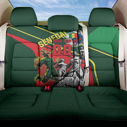 Custom Senegal Champions Football 2026 Back Car Seat Cover Teranga Lions G.O.A.T Mascot - African Renaissance Monument