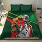 Custom Senegal Champions Football 2026 Bedding Set Teranga Lions G.O.A.T Mascot - African Renaissance Monument