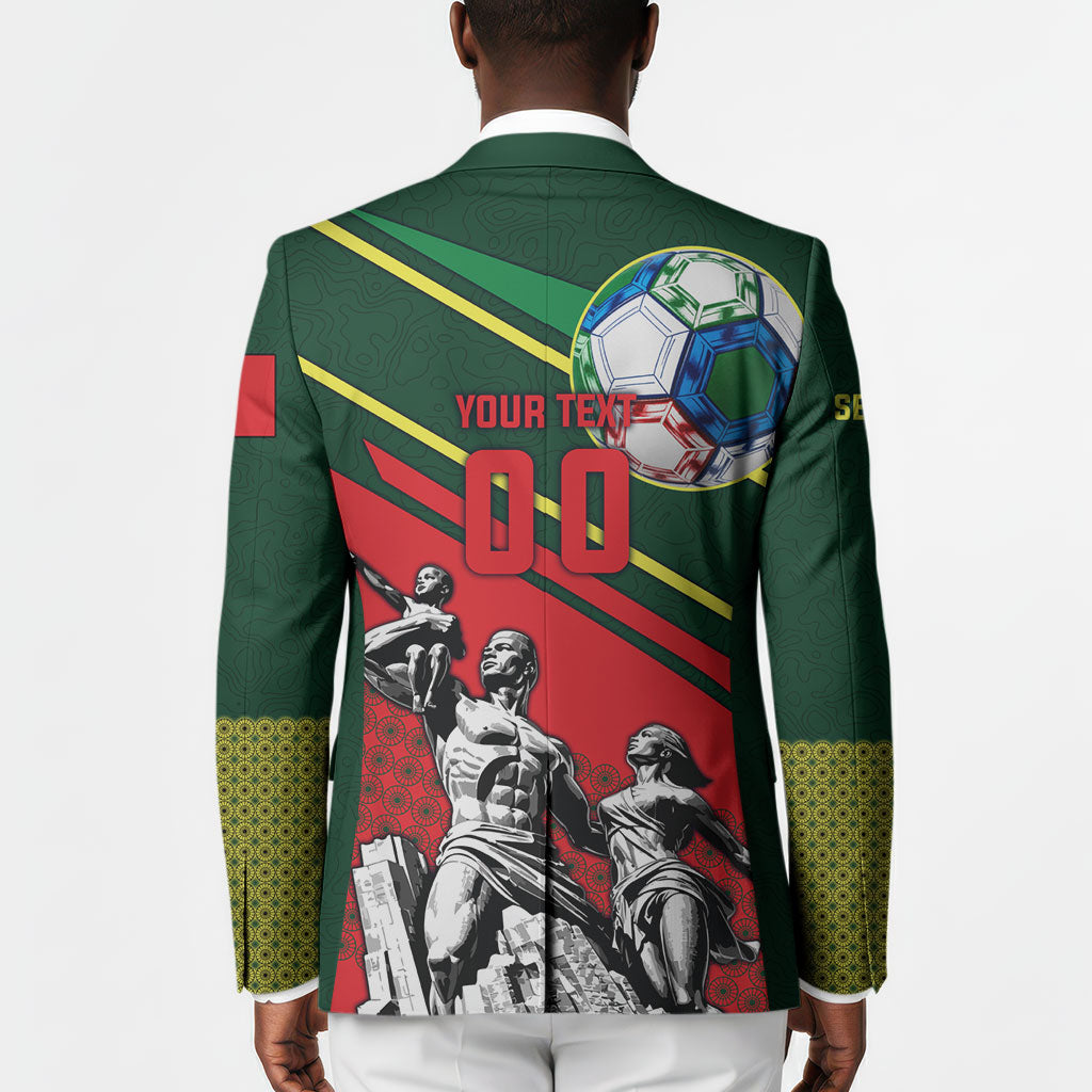 Custom Senegal Champions Football 2026 Blazer Teranga Lions G.O.A.T Mascot - African Renaissance Monument