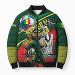 Custom Senegal Champions Football 2026 Bomber Puffer Jacket Teranga Lions G.O.A.T Mascot - African Renaissance Monument