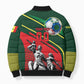 Custom Senegal Champions Football 2026 Bomber Puffer Jacket Teranga Lions G.O.A.T Mascot - African Renaissance Monument