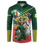 Custom Senegal Champions Football 2026 Button Sweatshirt Teranga Lions G.O.A.T Mascot - African Renaissance Monument