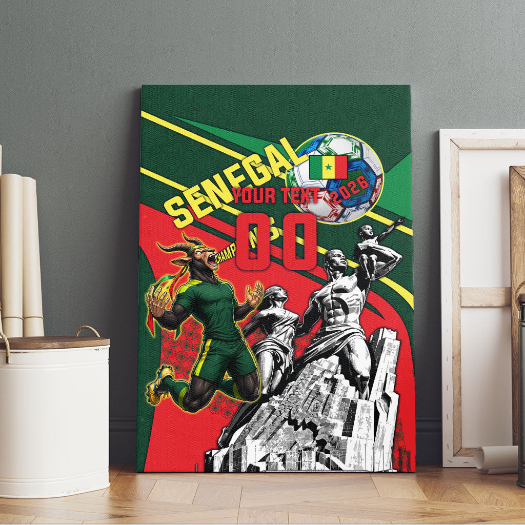 Custom Senegal Champions Football 2026 Canvas Wall Art Teranga Lions G.O.A.T Mascot - African Renaissance Monument
