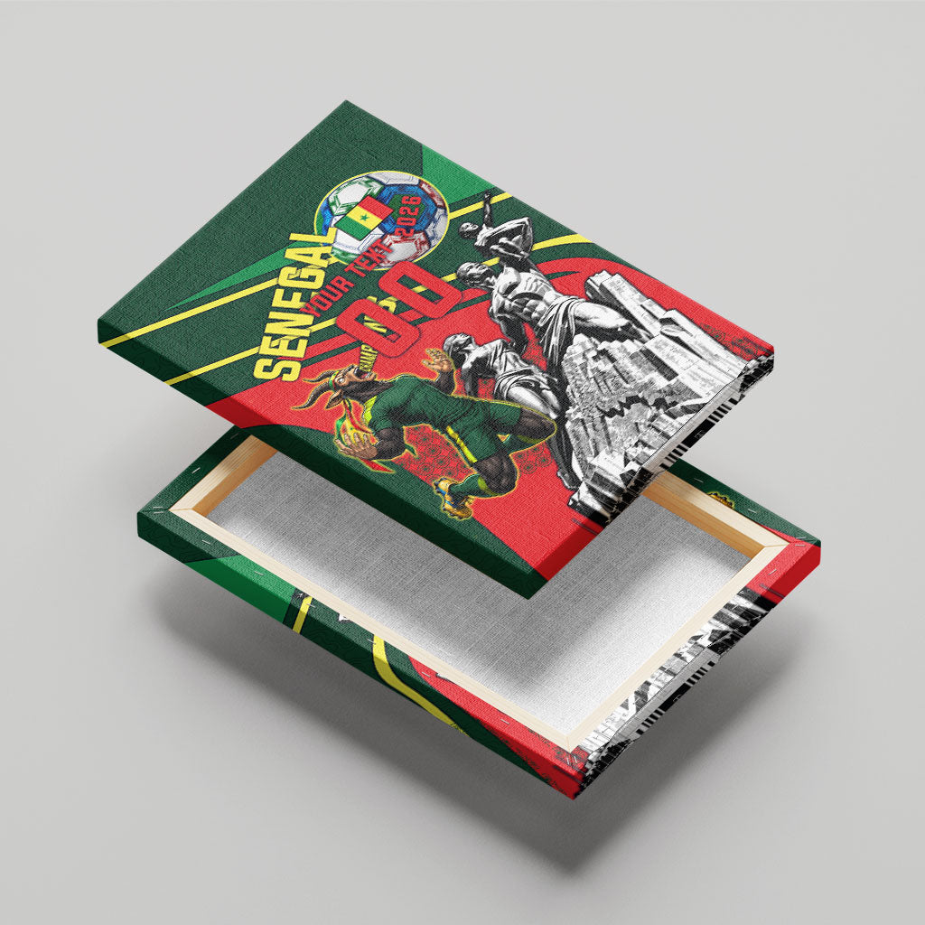 Custom Senegal Champions Football 2026 Canvas Wall Art Teranga Lions G.O.A.T Mascot - African Renaissance Monument
