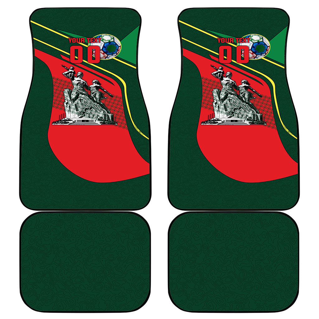 Custom Senegal Champions Football 2026 Car Mats Teranga Lions G.O.A.T Mascot - African Renaissance Monument