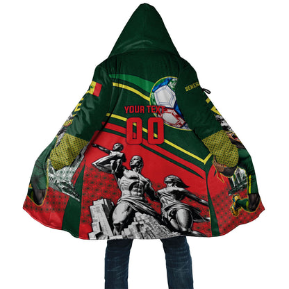 Custom Senegal Champions Football 2026 Cloak Teranga Lions G.O.A.T Mascot - African Renaissance Monument