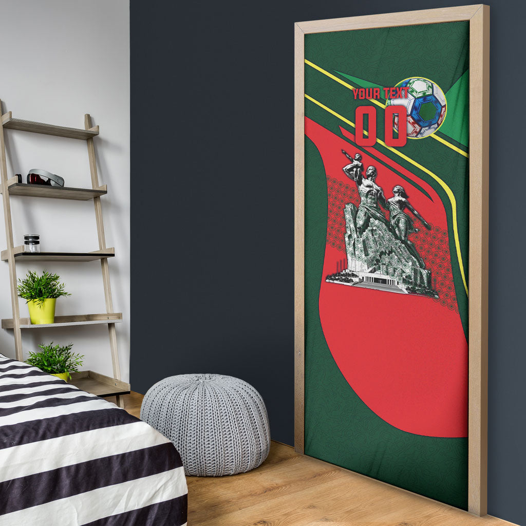 Custom Senegal Champions Football 2026 Door Cover Teranga Lions G.O.A.T Mascot - African Renaissance Monument