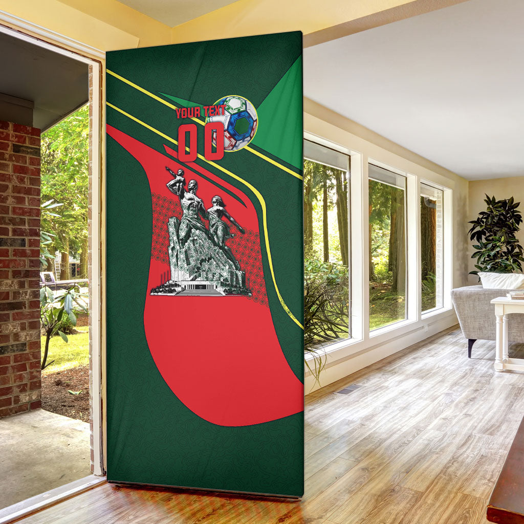 Custom Senegal Champions Football 2026 Door Cover Teranga Lions G.O.A.T Mascot - African Renaissance Monument