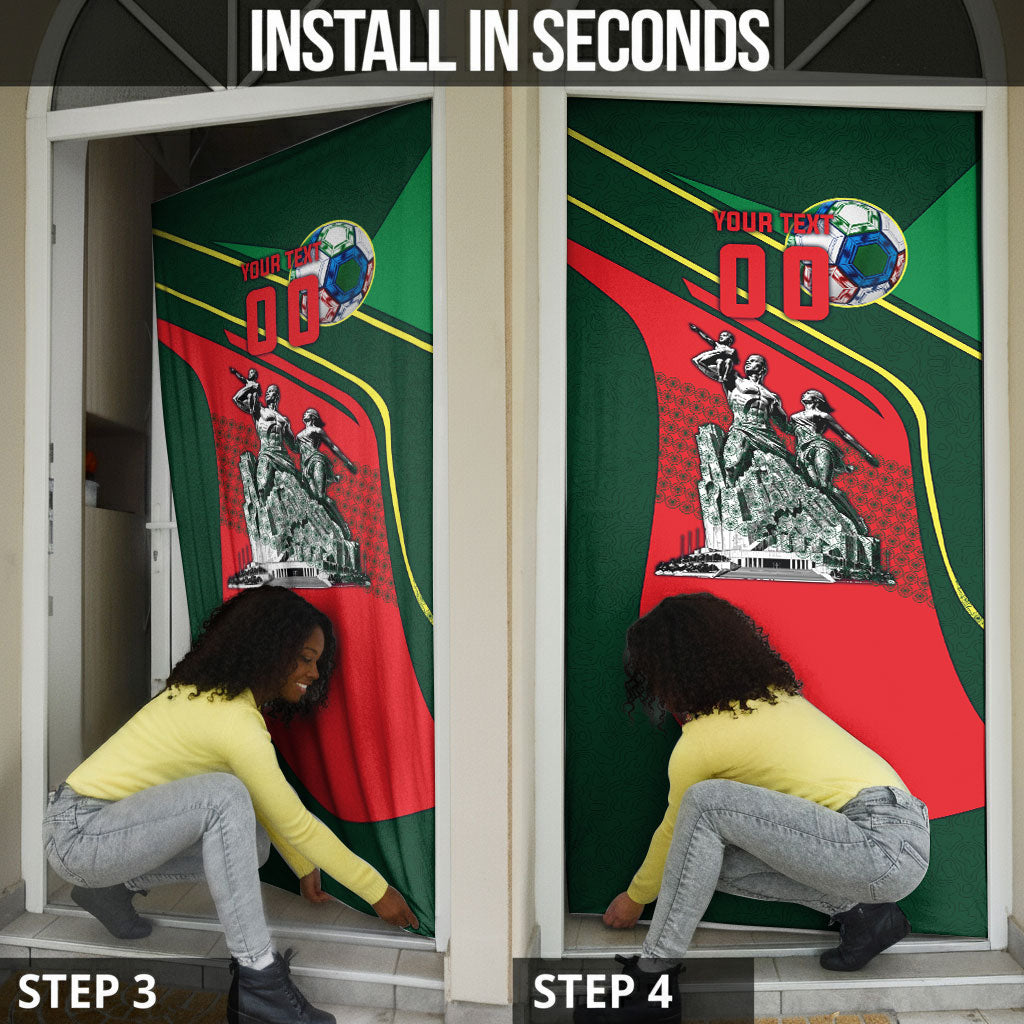 Custom Senegal Champions Football 2026 Door Cover Teranga Lions G.O.A.T Mascot - African Renaissance Monument