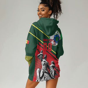 Custom Senegal Champions Football 2026 Hoodie Dress Teranga Lions G.O.A.T Mascot - African Renaissance Monument