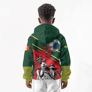 Custom Senegal Champions Football 2026 Kid Hoodie Teranga Lions G.O.A.T Mascot - African Renaissance Monument