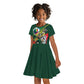 Custom Senegal Champions Football 2026 Kid Short Sleeve Dress Teranga Lions G.O.A.T Mascot - African Renaissance Monument