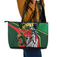 Custom Senegal Champions Football 2026 Leather Tote Bag Teranga Lions G.O.A.T Mascot - African Renaissance Monument