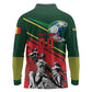 Custom Senegal Champions Football 2026 Long Sleeve Polo Shirt Teranga Lions G.O.A.T Mascot - African Renaissance Monument