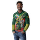 Custom Senegal Champions Football 2026 Long Sleeve Polo Shirt Teranga Lions G.O.A.T Mascot - African Renaissance Monument