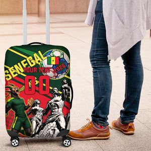 Custom Senegal Champions Football 2026 Luggage Cover Teranga Lions G.O.A.T Mascot - African Renaissance Monument