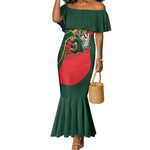 Custom Senegal Champions Football 2026 Mermaid Dress Teranga Lions G.O.A.T Mascot - African Renaissance Monument