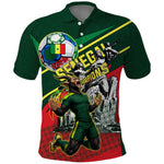 Custom Senegal Champions Football 2026 Polo Shirt Teranga Lions G.O.A.T Mascot - African Renaissance Monument