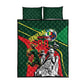 Custom Senegal Champions Football 2026 Quilt Bed Set Teranga Lions G.O.A.T Mascot - African Renaissance Monument