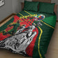 Custom Senegal Champions Football 2026 Quilt Bed Set Teranga Lions G.O.A.T Mascot - African Renaissance Monument