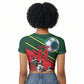 Custom Senegal Champions Football 2026 Raglan Cropped T shirt Teranga Lions G.O.A.T Mascot - African Renaissance Monument