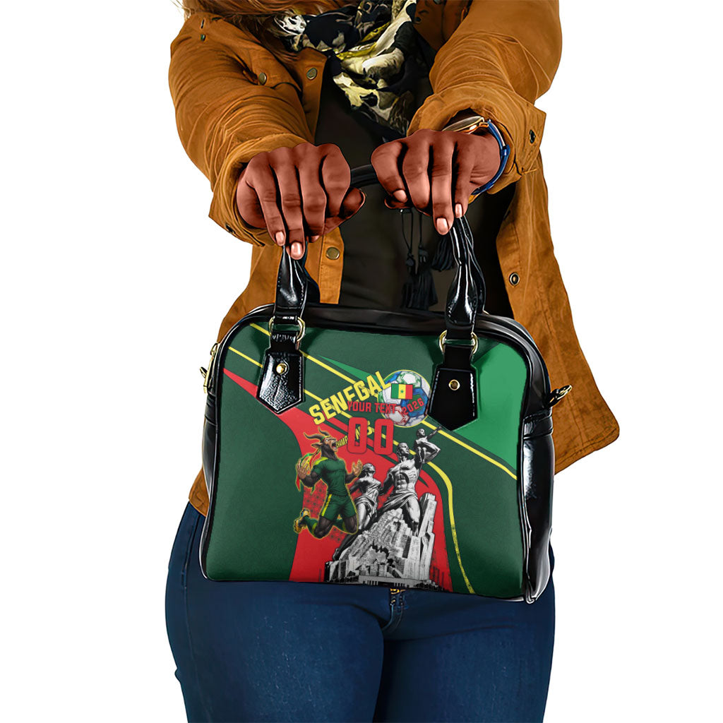Custom Senegal Champions Football 2026 Shoulder Handbag Teranga Lions G.O.A.T Mascot - African Renaissance Monument