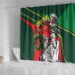 Custom Senegal Champions Football 2026 Shower Curtain Teranga Lions G.O.A.T Mascot - African Renaissance Monument