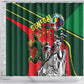 Custom Senegal Champions Football 2026 Shower Curtain Teranga Lions G.O.A.T Mascot - African Renaissance Monument