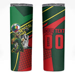 Custom Senegal Champions Football 2026 Skinny Tumbler Teranga Lions G.O.A.T Mascot - African Renaissance Monument