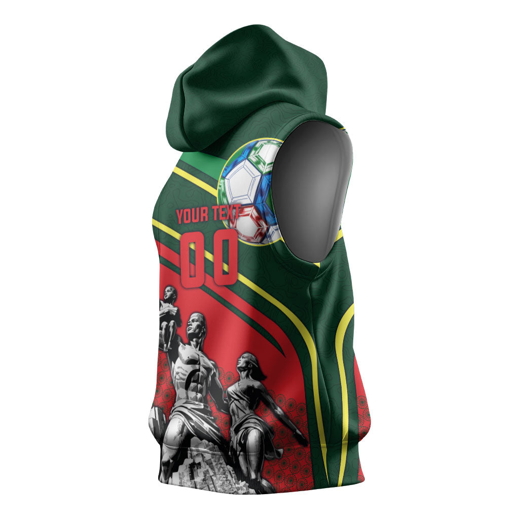 Custom Senegal Champions Football 2026 Sleeveless Hoodie Teranga Lions G.O.A.T Mascot - African Renaissance Monument