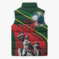 Custom Senegal Champions Football 2026 Sleeveless Puffer Jacket Teranga Lions G.O.A.T Mascot - African Renaissance Monument