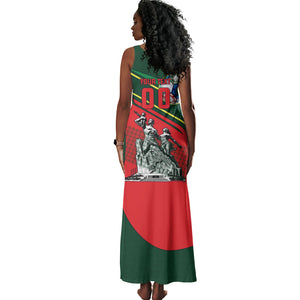 Custom Senegal Champions Football 2026 Tank Maxi Dress Teranga Lions G.O.A.T Mascot - African Renaissance Monument